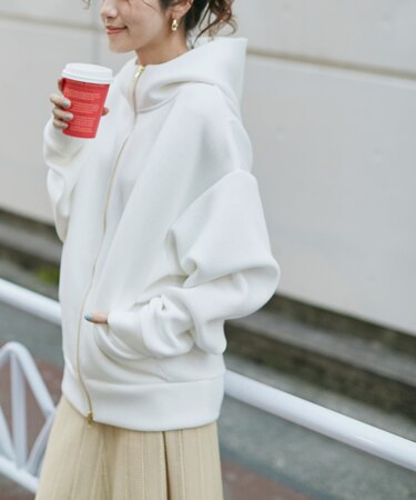 WEB限定 テックダンボールダブルジップBIGパーカ男女兼用