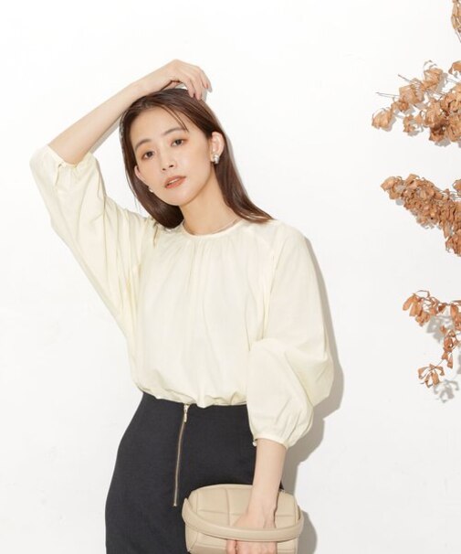 前後2wayピンタックギャザーブラウス