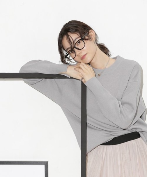 洗濯機洗可 リネン混スウェット風ニットトップス