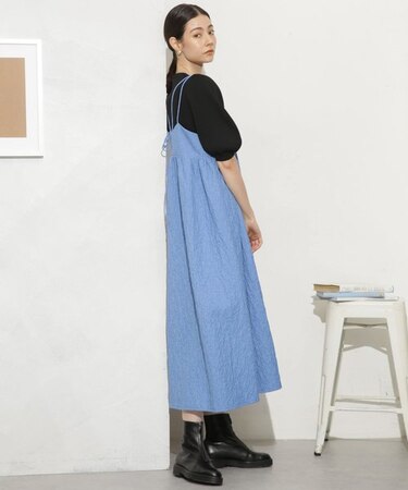 ふくれジャガードキャミワンンピース