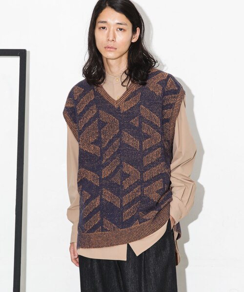 ジオメトリックジャガードベスト｜ナノ・ユニバースの通販