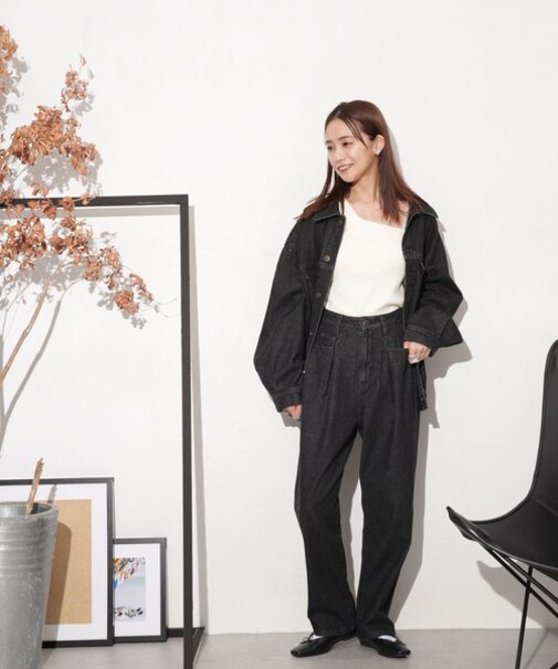 WEB限定／インタックデザインセミワイドデニム（セットアップ可）