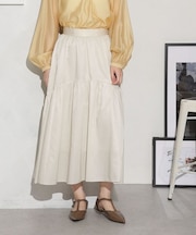 キュプラコットン ギャザースカート(セットアップ可)