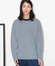 Anti Soaked 汗染み防止ボーダークルーネックT長袖