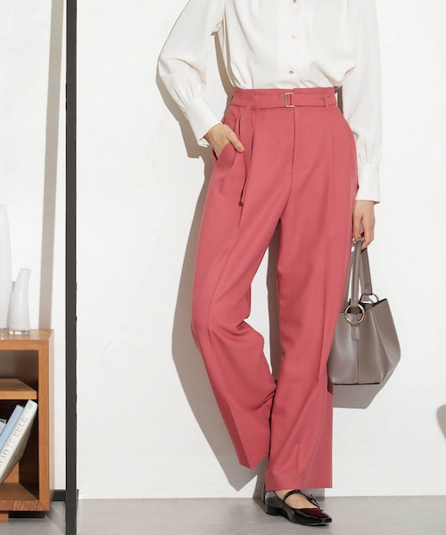 ベルト付きセミワイドツイルパンツ｜ナノ・ユニバースの通販｜&mall