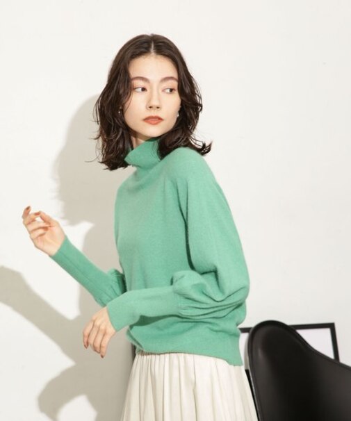 ヘアリーハイゲージフォルムスリーブニット