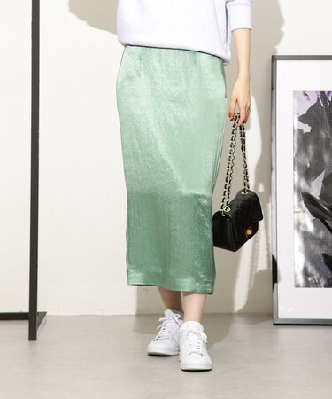 ヘビーサテンIラインスカート