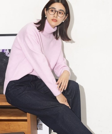 摩耗ストレッチ タートルニットトップス