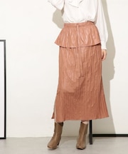 チンツサテンティアードプリーツスカート（セットアップ可）