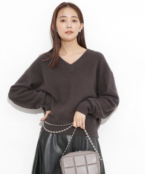 ウォッシャブルフォックス Vネックニットプルオーバー