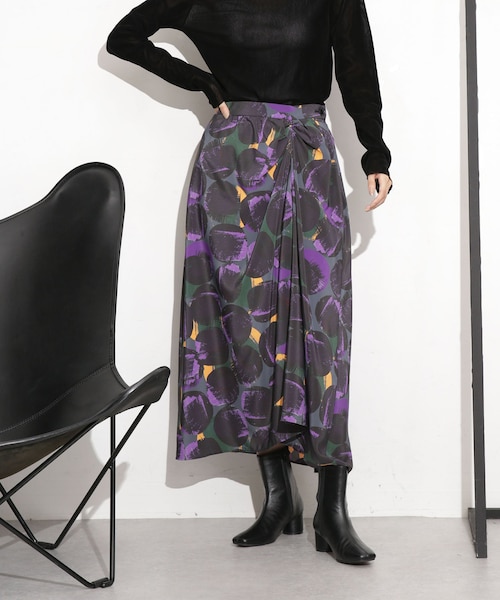 made in india コットンフロッキーフラワースカート｜ナノ・ユニバース