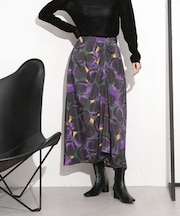 シャーリングイレヘムプリントスカート