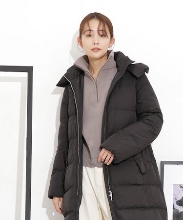撥水加工 フードロングダウンコート｜ナノ・ユニバースの通販｜&mall 