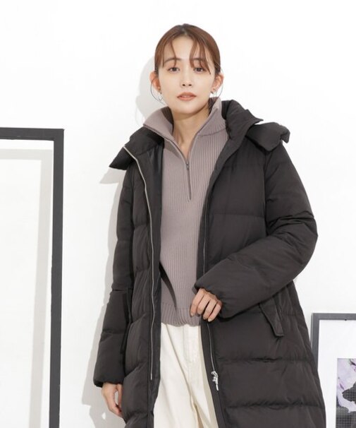撥水加工 フードロングダウンコート｜ナノ・ユニバースの通販｜&mall 