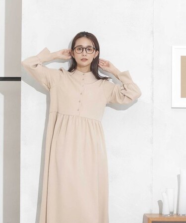 前後2wayウエストギャザーワンピース