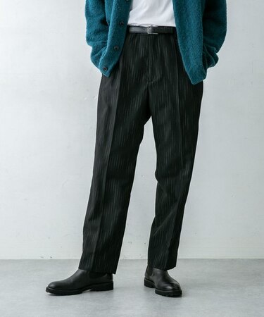 ｢HOTEL PALACE(オテル パラス)｣レインストライプ テーパード スラックス