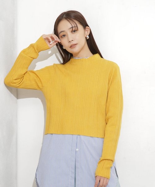 ランダムリブクロップドニットトップス｜ナノ・ユニバースの通販