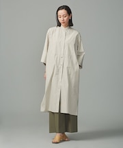 スタンドカラーシャツワンピース