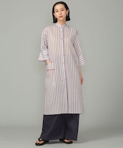 シアーストライプシャツワンピース