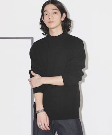 コットンカシミヤスムースモックネック