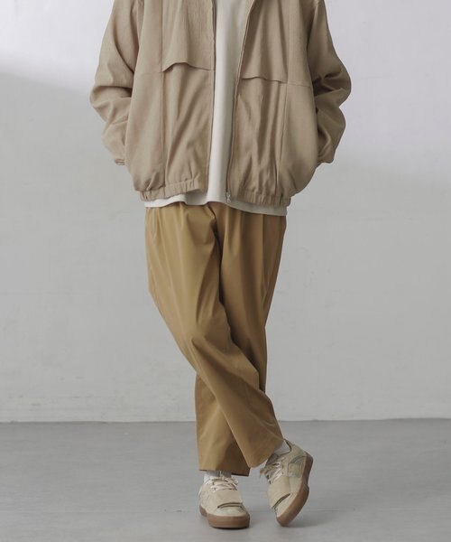 コットンライクツイルツータックテーパードイージーパンツ｜ナノ