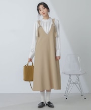 前後2wayベルトストラップワンピース