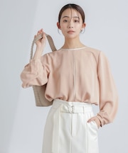 バイカラーラインブラウス