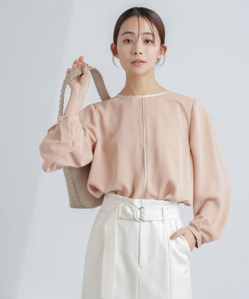 バイカラーラインブラウス