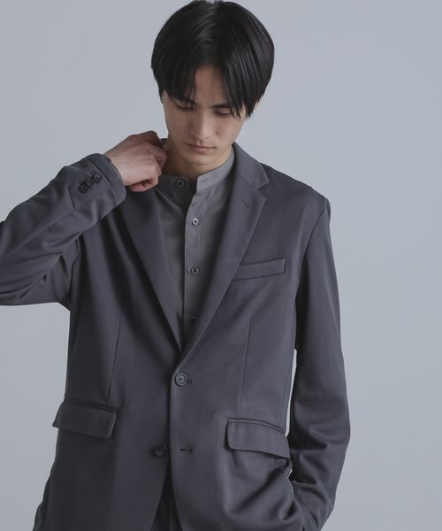 ナノユニバース ジャージー素材スーツ　美品✨半額以下 ライト ウェイト メランジ セットアップ