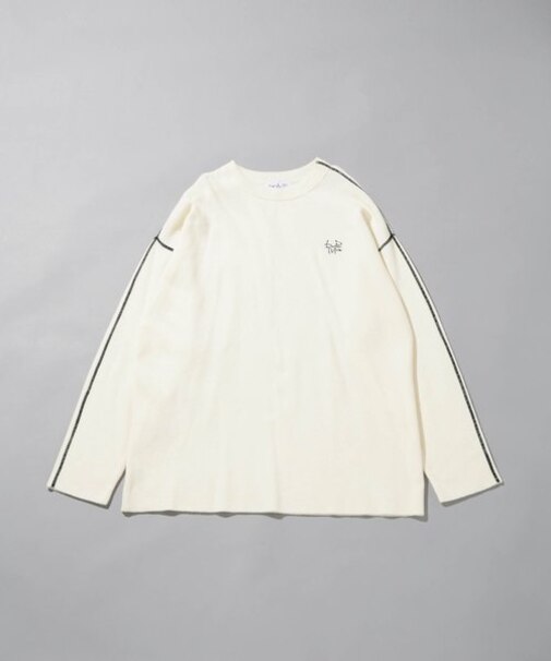 beats per minute／配色ステッチクルーネックニットソー