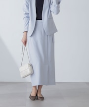 多機能素材サイドベルトストラップ風スカート(セットアップ可）