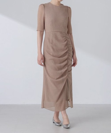 kaene／ラメドビースリットドレス