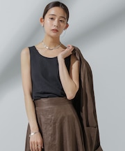 Anti Soaked(R) 汗染み防止 リブタンクトップ