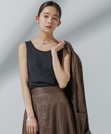 Anti Soaked(R) 汗染み防止 リブタンクトップ