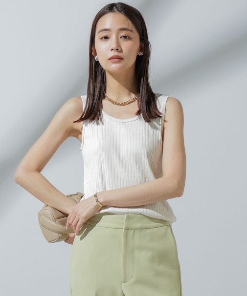 Anti Soaked(R) 汗染み防止 リブタンクトップ