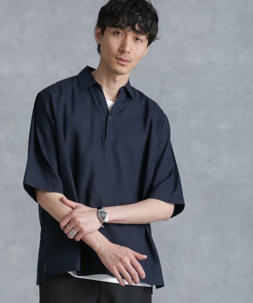 フレンチリネンスキッパーシャツ 半袖