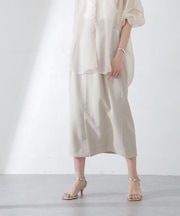 <洗濯機使用可><ノンアイロン>メランジドライ ソフトコクーンスカート(セットアップ可)