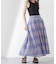シアーチェックランダムタックスカート