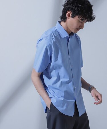 「N SHIRTS」AntiSoaked(R)汗染み防止セミワイドカラーシャツ半袖