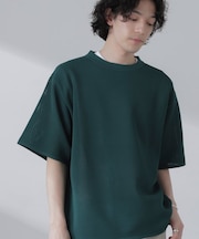 ポリメッシュリラックスクルーネックニットTシャツ