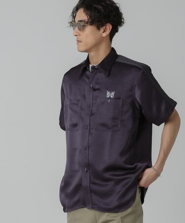 NEEDLES／別注 S／S Work Shirt Poly Sateen