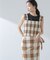 RITA ROW／Checkered smocked body top
