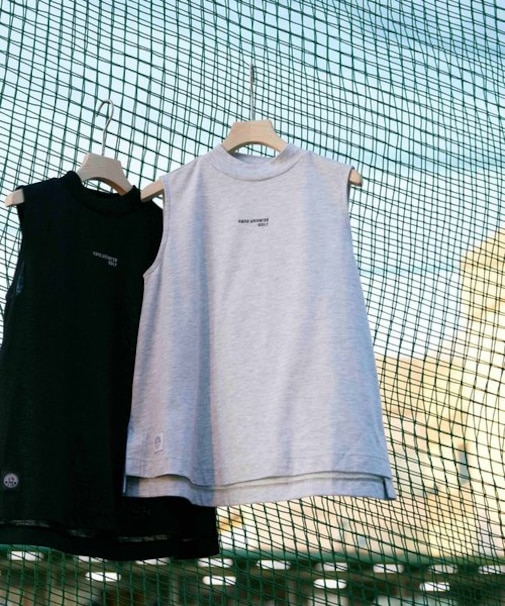 nano universe GOLF／ノースリーブモックネック