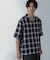 オンブレーチェックハーフスリーブシャツ