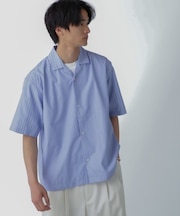 ストライプコンビ ハーフスリーブシャツ