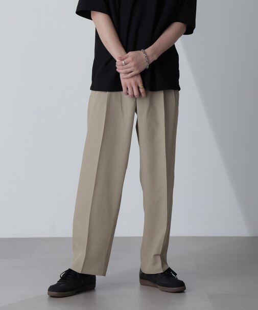 テックリネンリラックスタックテーパードパンツ（セットアップ可）