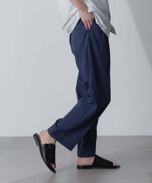 テックリネンリラックスタックテーパードパンツ（セットアップ可）