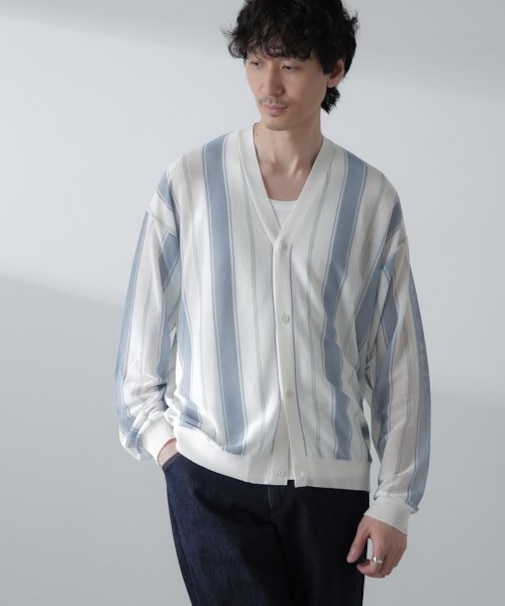 シアーストライプカーディガン