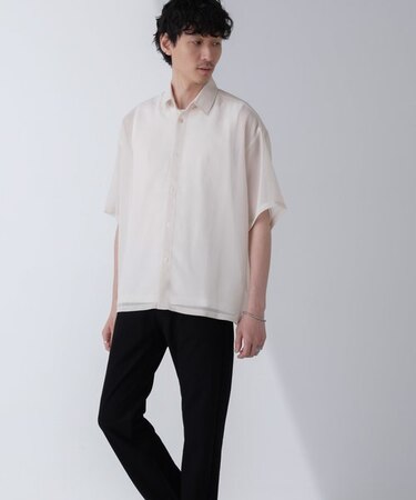 レギュラーカラーテックメッシュシャツ 半袖