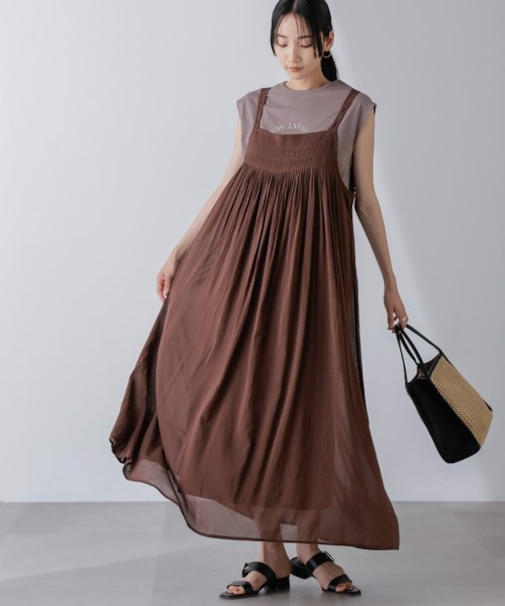 フロントピンタックキャミソールワンピース